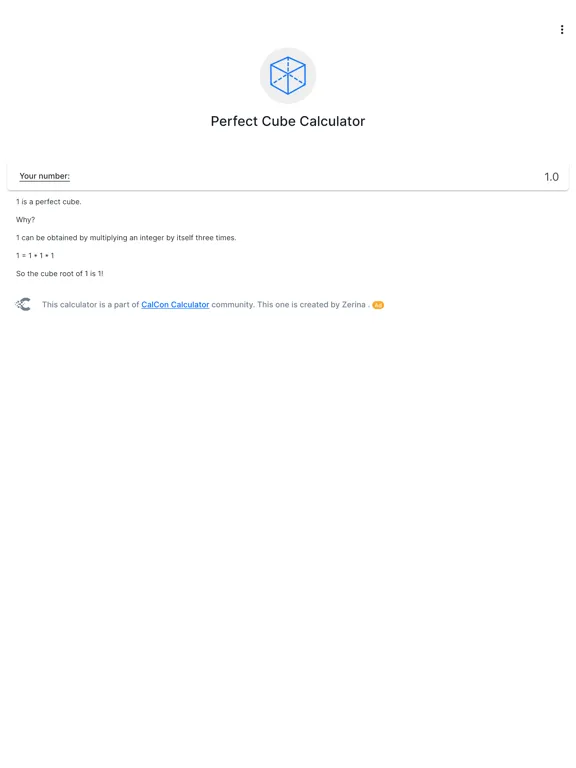 Perfect Cube Calculator iPad 應用截圖