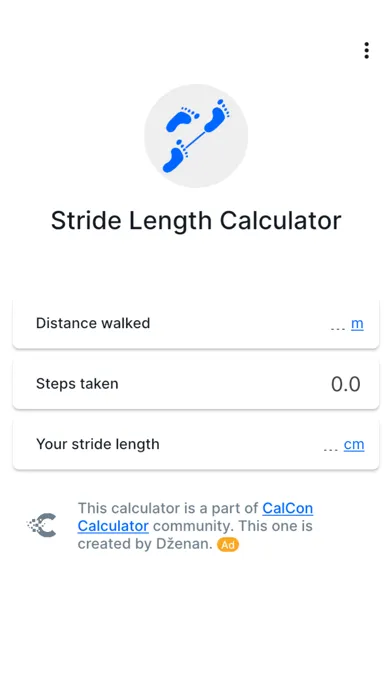 ภาพหน้าจอของ Stride Length Calculator