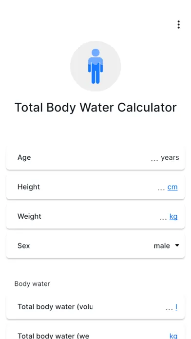 Captures d'écran de Total Body Water Calculator