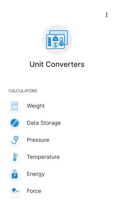 Ảnh chụp màn hình của Unit Converters - CalCon