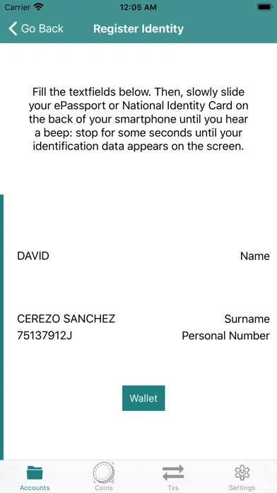 Capturas de pantalla de Raziel Wallet