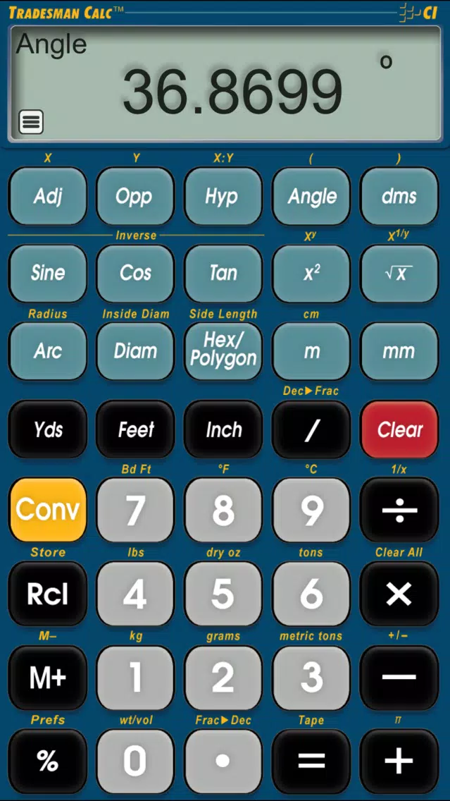 Tradesman Calc Screenshots
