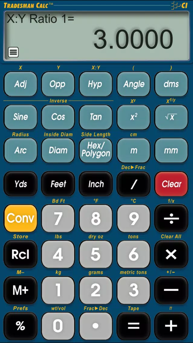 Tradesman Calc Screenshots
