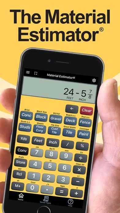 Material Estimator Calculator Screenshots