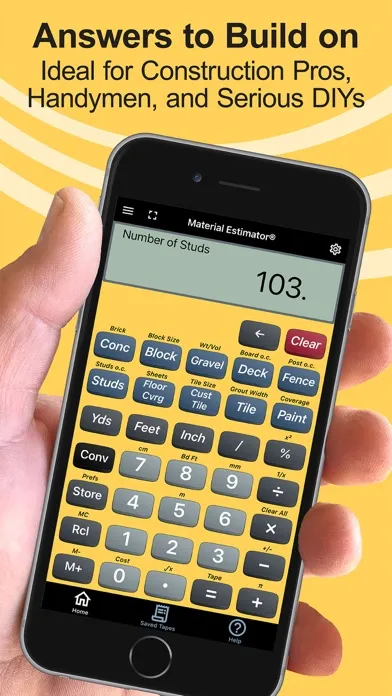 Material Estimator Calculator Screenshots