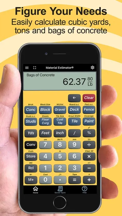 Material Estimator Calculator Screenshots