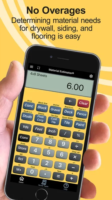 Material Estimator Calculator Screenshots