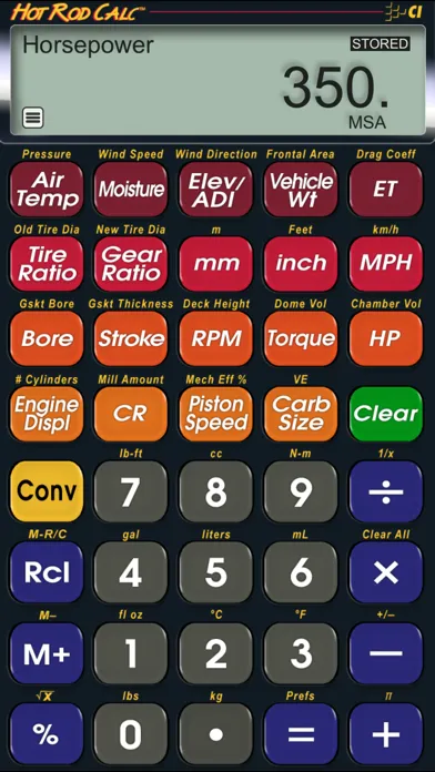 Captures d'écran de Hot Rod Calc