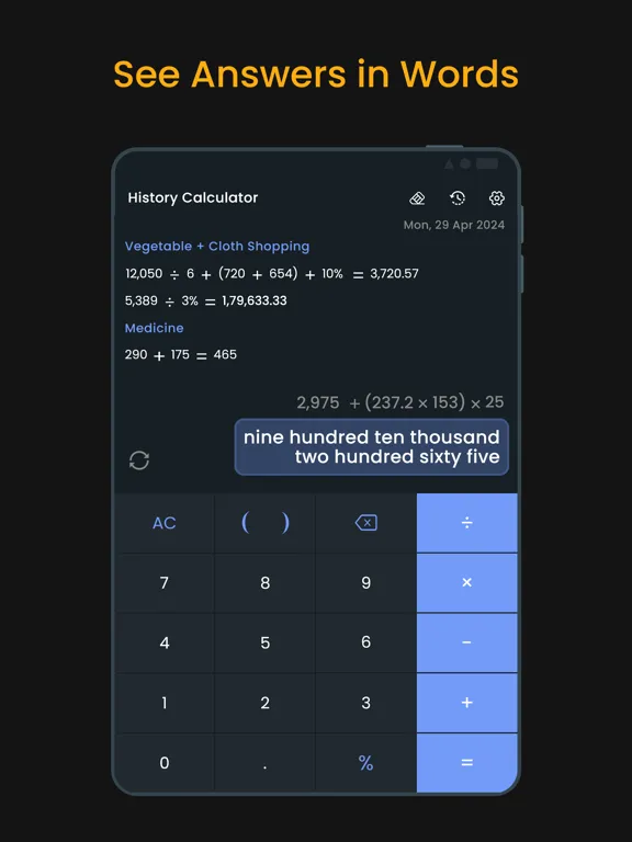 Capturas de tela do Smart Calculator : Quick Cal + iPad 
