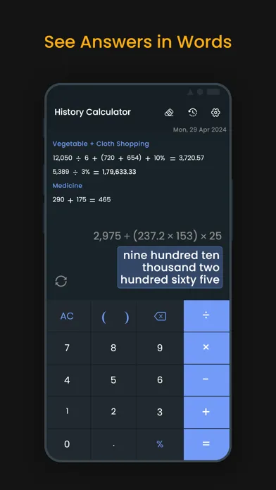 Capturas de tela do Smart Calculator : Quick Cal +