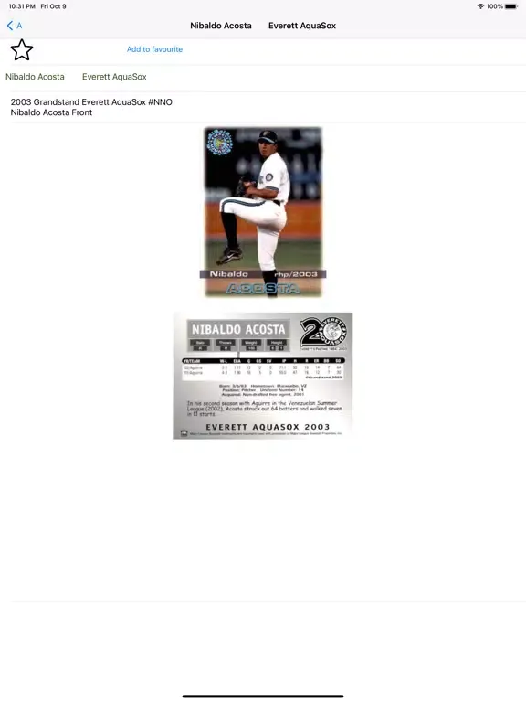 Baseball trading cards PRO iPad 应用截图