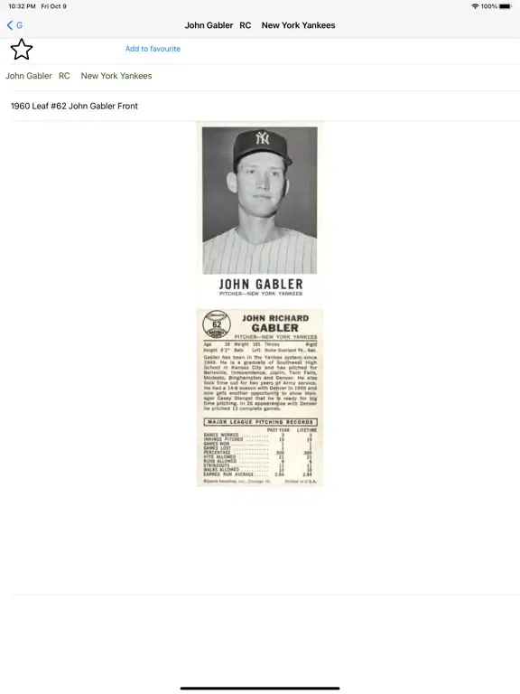 Baseball trading cards PRO iPad 应用截图