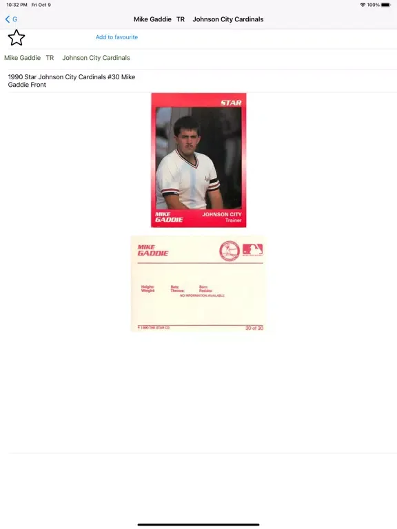 Baseball trading cards PRO iPad 应用截图