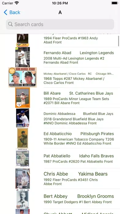 Baseball trading cards PRO应用截图