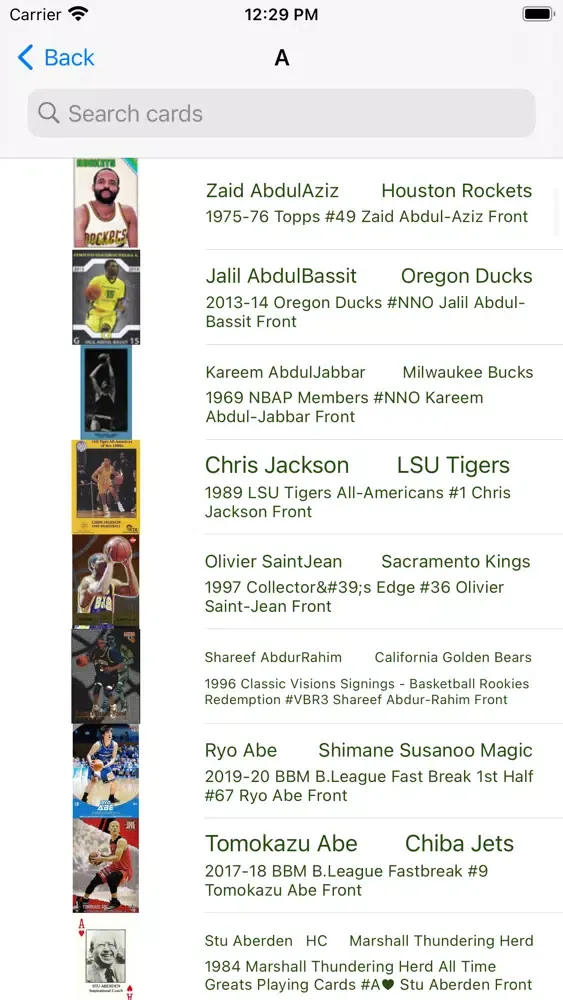 صور Basketball trading cards Light