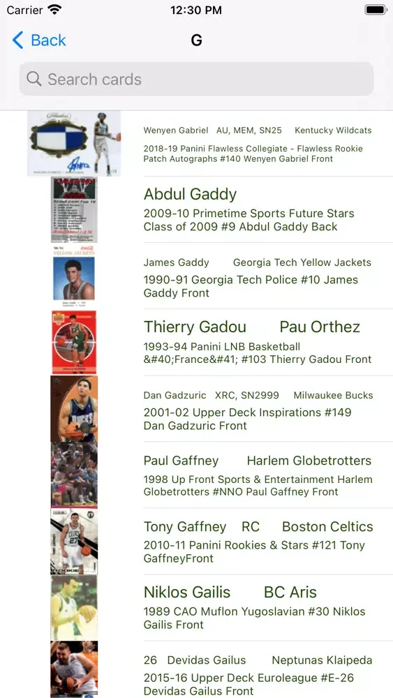 صور Basketball trading cards Light