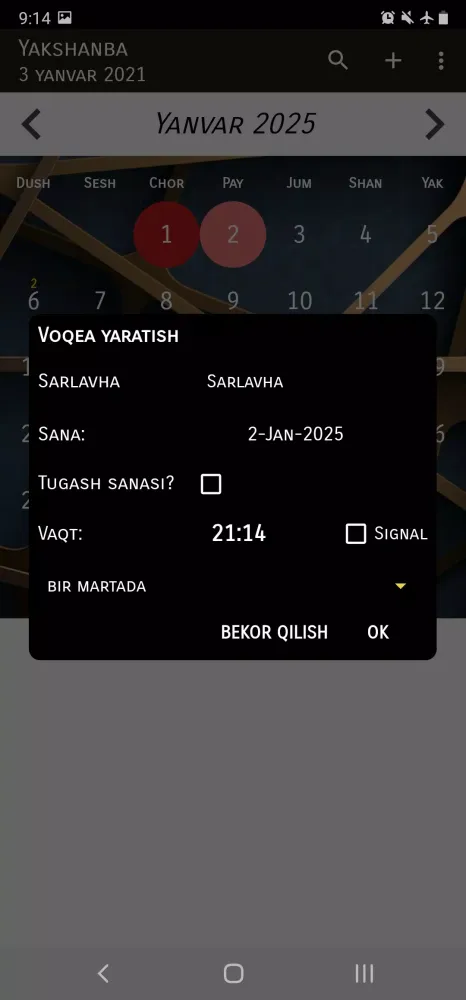Скриншоты Òzbekiston Kalendar