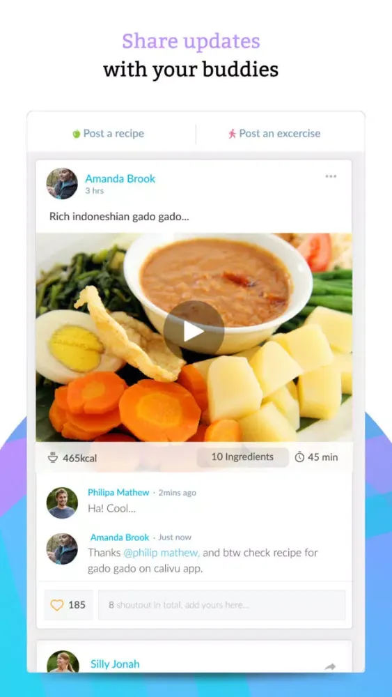 Zrzuty ekranu Calivu: Recipes & trainer tips
