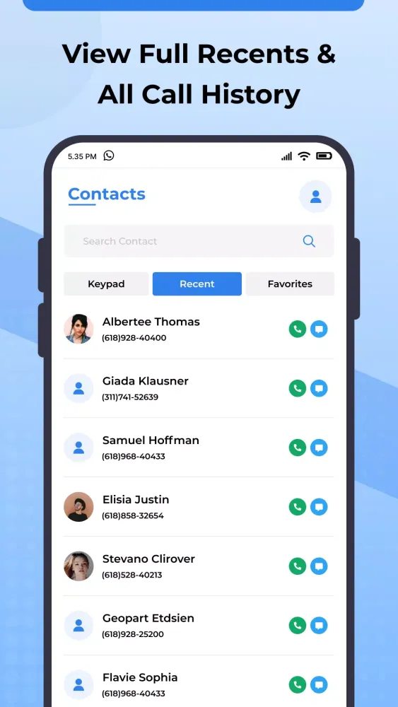 CallPrime: Contacts & Messages Screenshots