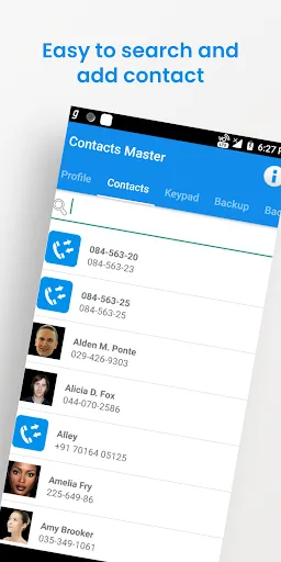 Capturas de tela do Advanced Contacts Manager