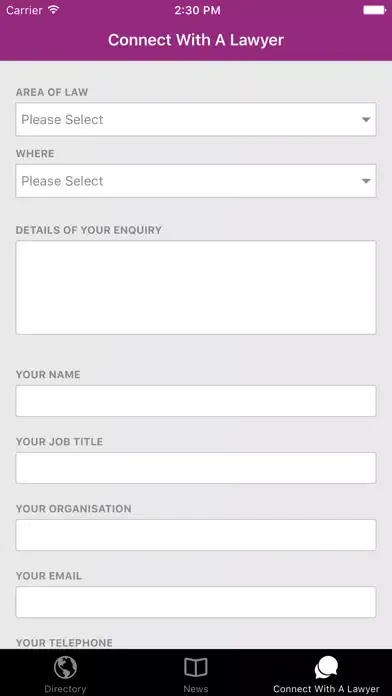 Ảnh chụp màn hình của Interlaw Directory
