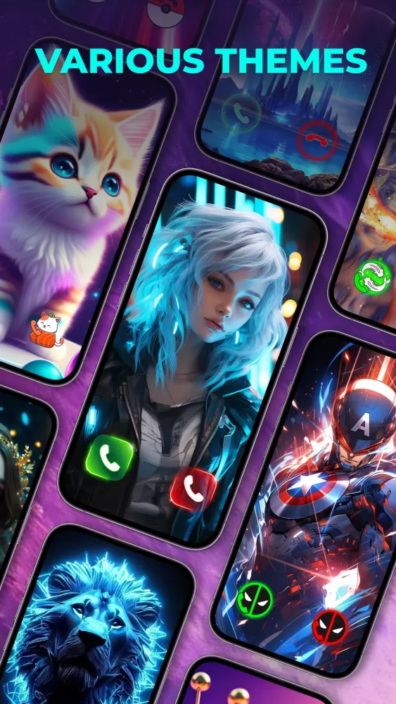 Capturas de tela do Color phone Call Screen Theme