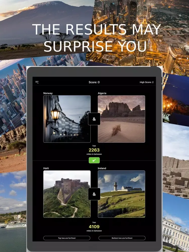 Capturas de tela do The closest or furthest game iPad 