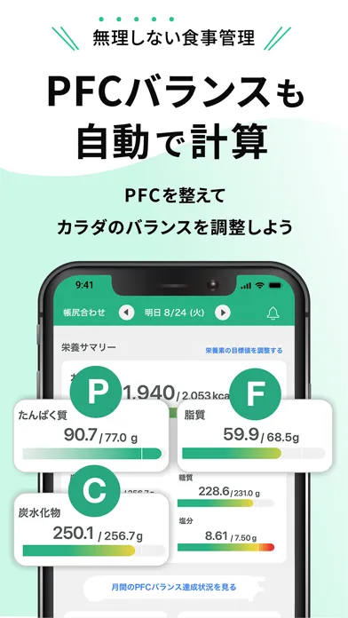 カロミル - ダイエット、カロリー＆PFC管理の健康アプリ Screenshots