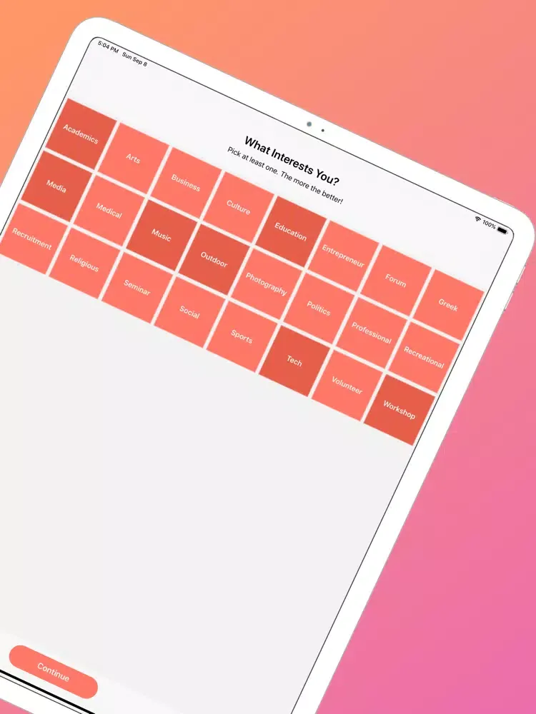 Eventure iPad  Screenshots