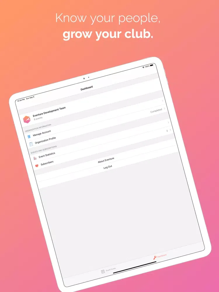 Eventure iPad  Screenshots