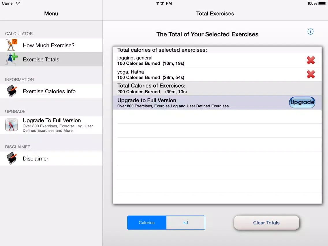 How Much Exercise Calorie Calculator - Exercise Needed for a Given Calories Burned iPad  Screenshots