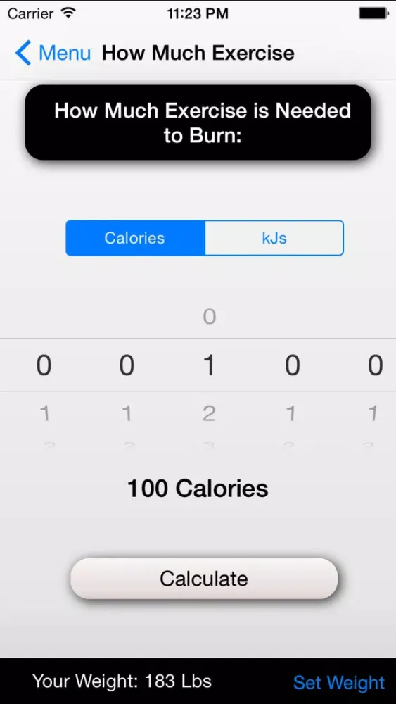 How Much Exercise Calorie Calculator - Exercise Needed for a Given Calories Burned Screenshots