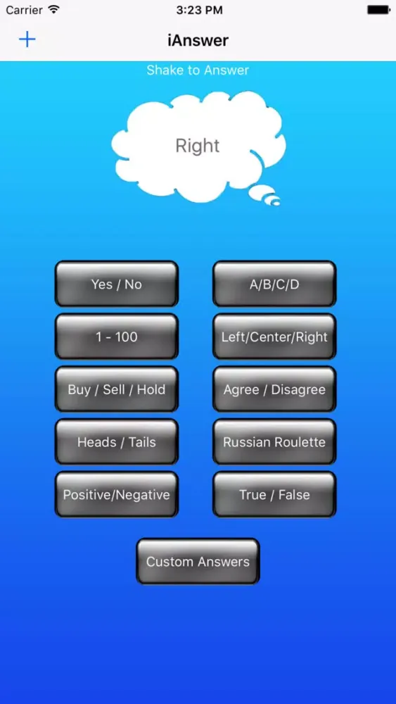 Captures d'écran de iAnswer "Random Answer Generator"