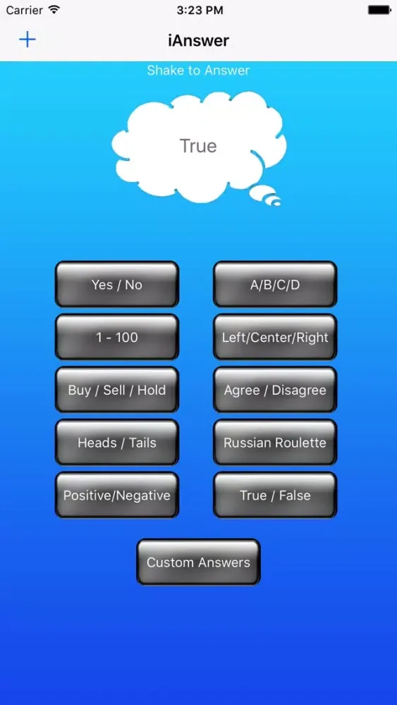 Captures d'écran de iAnswer "Random Answer Generator"
