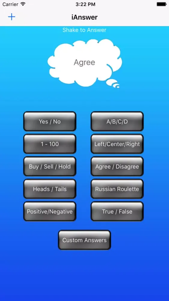 Captures d'écran de iAnswer "Random Answer Generator"