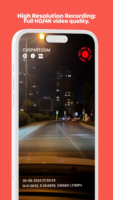 Cuspart: Dash Cam Lite Ekran Görüntüleri