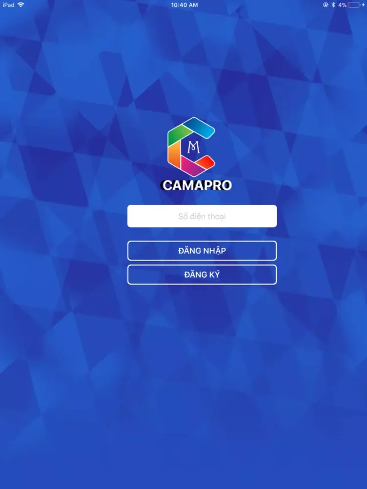Ảnh chụp màn hình của CamaPro iPad 