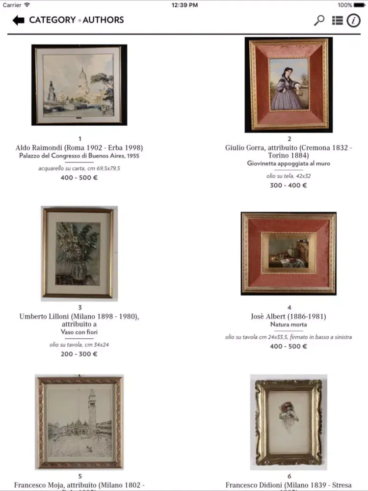 Screenshot di Cambi Casa d'aste iPad 