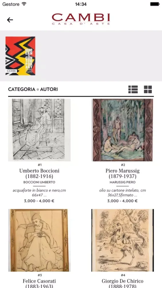 Screenshot di Cambi Casa d'aste