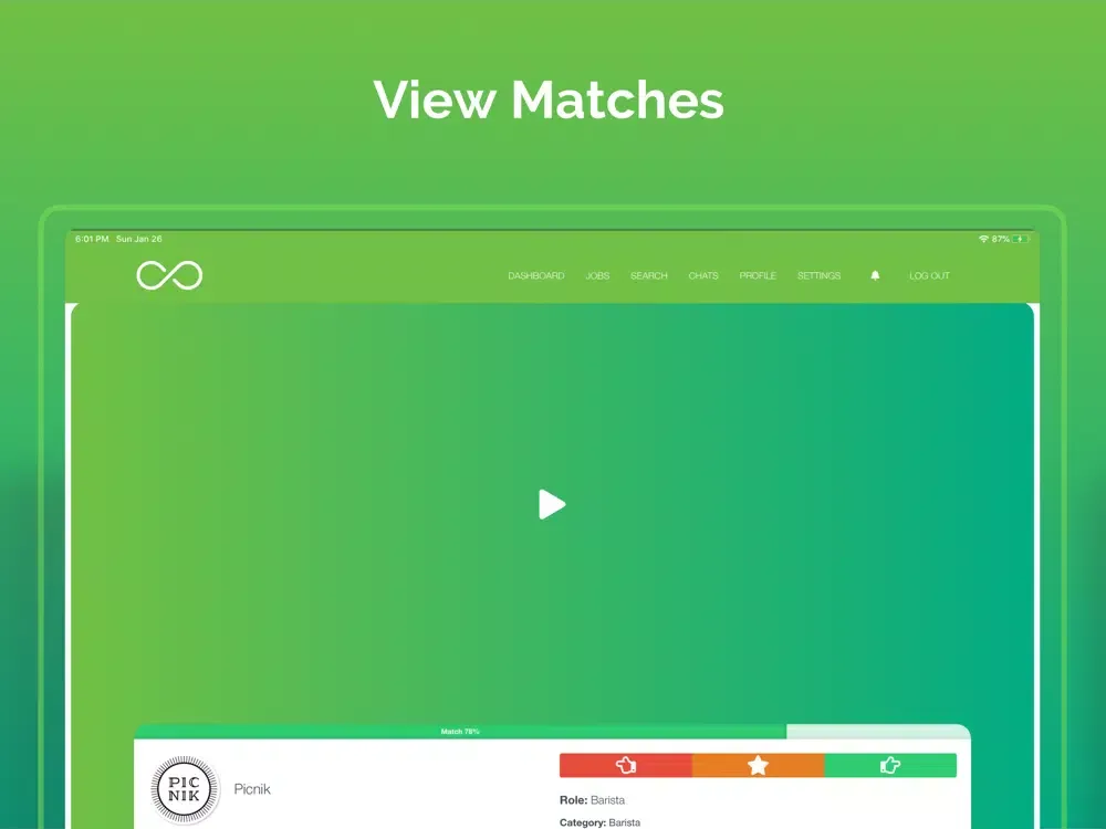 Tangkapan skrin Cambio: Video Job Matching iPad 