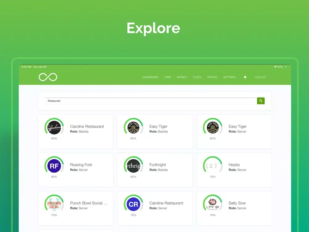 Tangkapan skrin Cambio: Video Job Matching iPad 