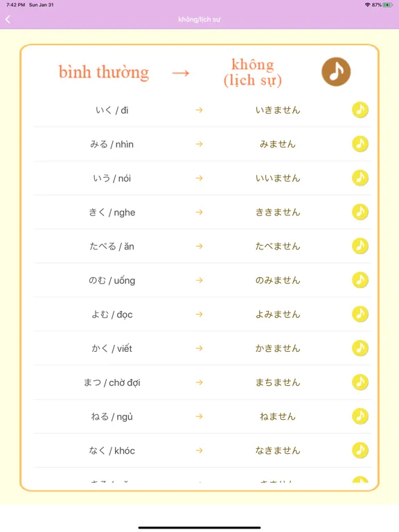 Tiếng Nhật -người mới bắt đầu- iPad 应用截图