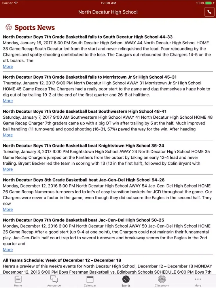 North Decatur Junior-Senior High School - Indiana iPad 應用截圖