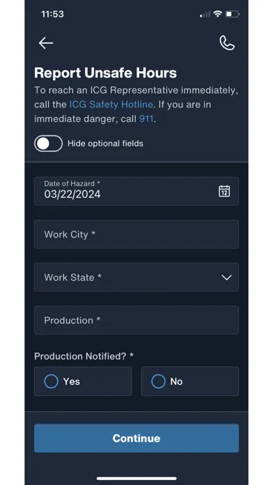 ICG Safety Screenshots