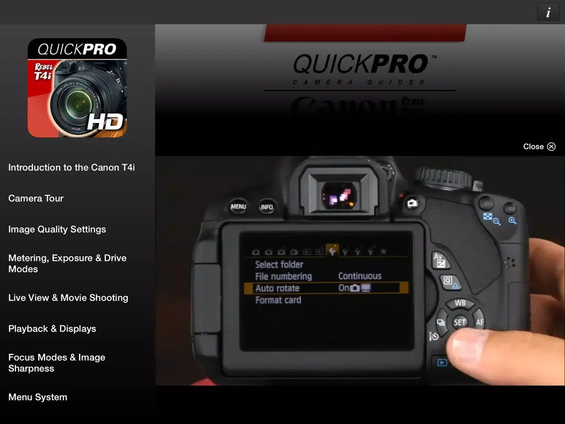 QuickPro for Canon T4i HD iPad  স্ক্রিনশট