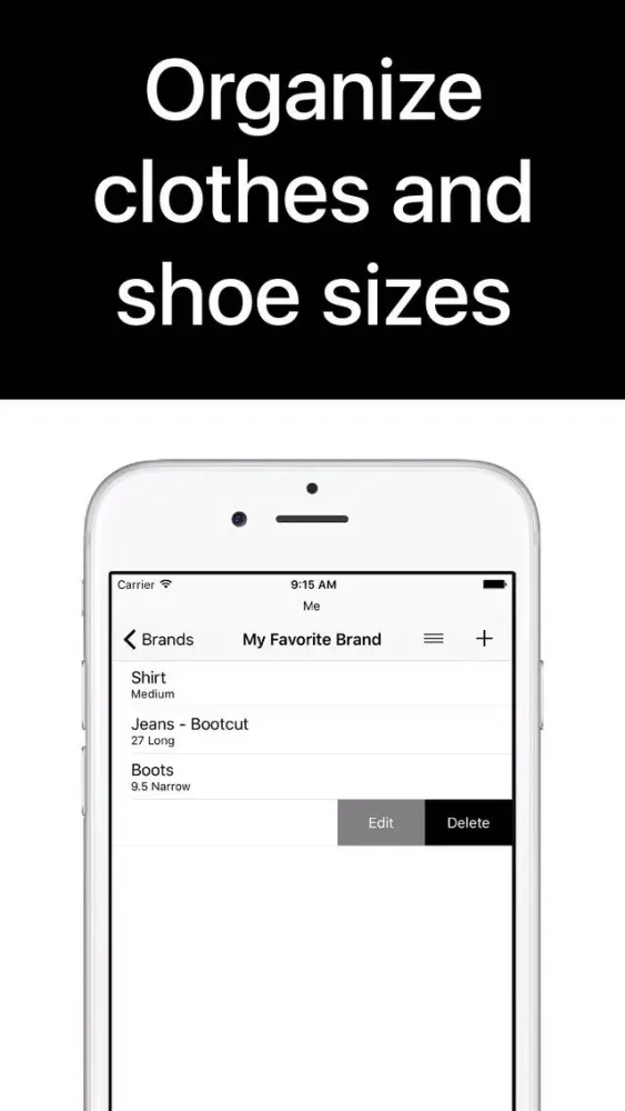 Clothes Organizer - Size Manager for Shoes, Clothing, and Fashion Shopping स्क्रीनशॉट