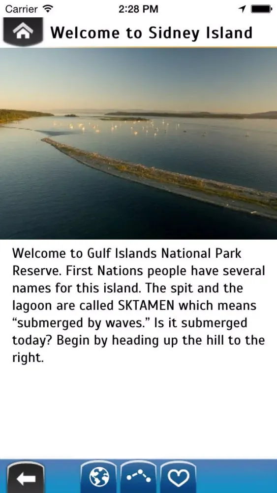 Ảnh chụp màn hình của Parks Canada Explora Gulf Islands