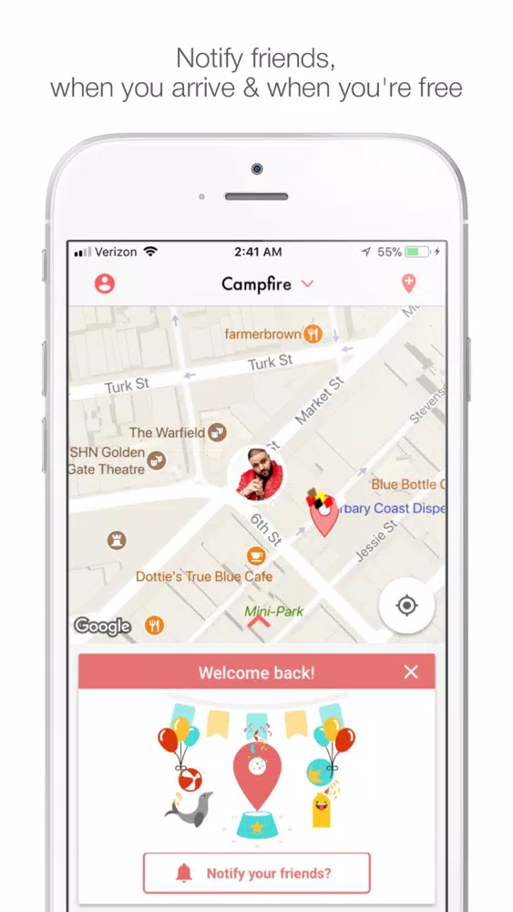 Tangkapan layar Campfire - Social Map for Events & Friends