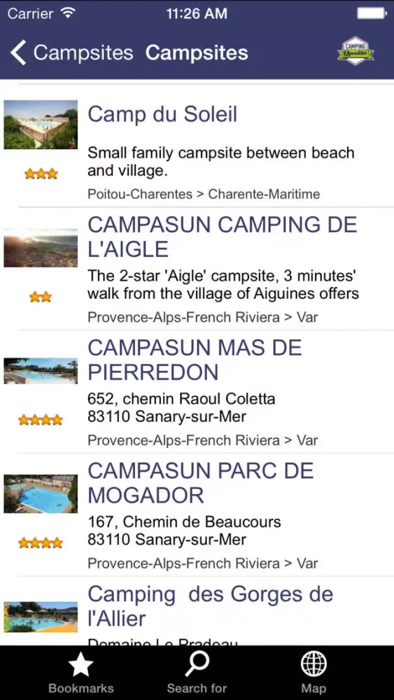 Camping Qualité Guide应用截图