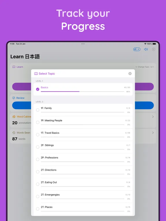 Camp Nihongo iPad  Screenshots
